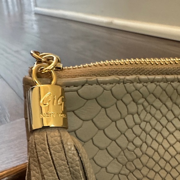 GiGi New York Taupe Clutch with Tassel - Picture 4 of 12